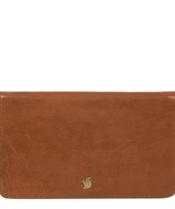 Cherish' Dark Tan Leather Clutch Bag