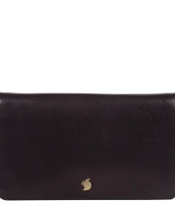 Cherish' Navy Leather Clutch Bag