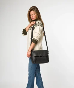 Cherry' Black Leather Shoulder Bag