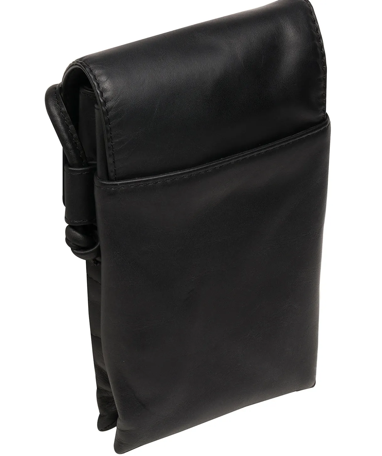 Chloe' Black Leather Cross Body Phone Bag