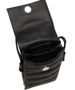 Chloe' Black Leather Cross Body Phone Bag