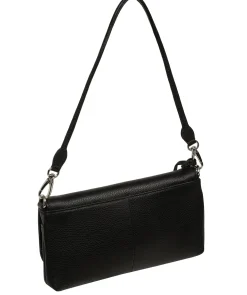 Christabel' Black Leather Grab & Clutch Bag