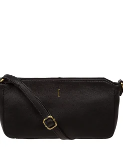 Christina' Black Leather Cross Body Bag