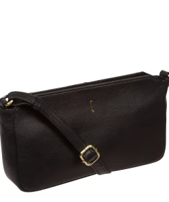 Christina' Black Leather Cross Body Bag
