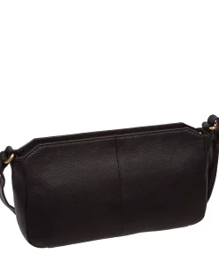 Christina' Black Leather Cross Body Bag