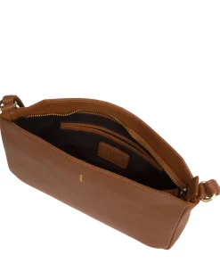 Christina' Tan Leather Cross Body Bag