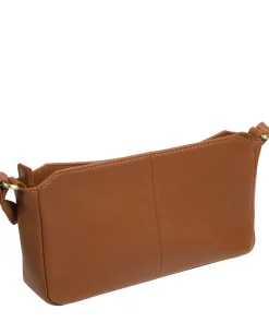 Christina' Tan Leather Cross Body Bag