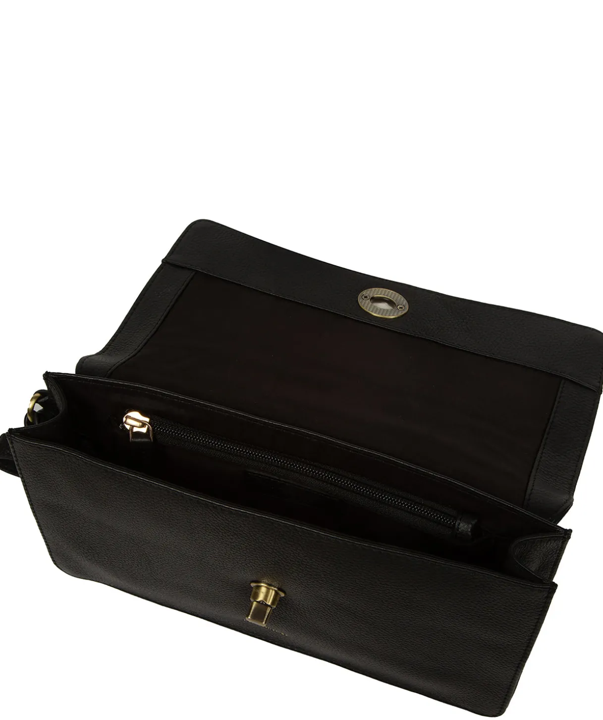 Clarissa' Black Leather Clutch Bag