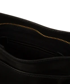Clementine' Black Leather Cross Body Bag