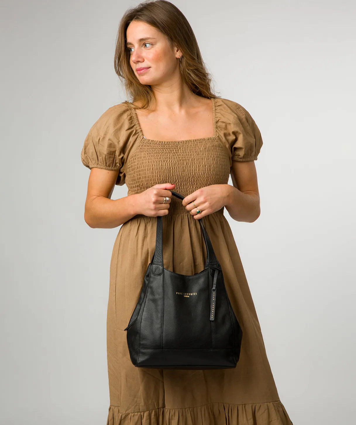 Colette' Black Leather Handbag