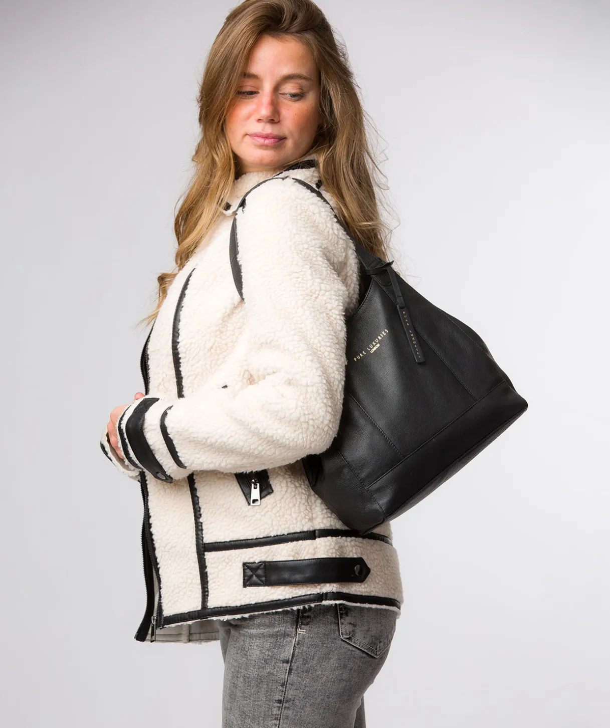 Colette' Black Leather Handbag