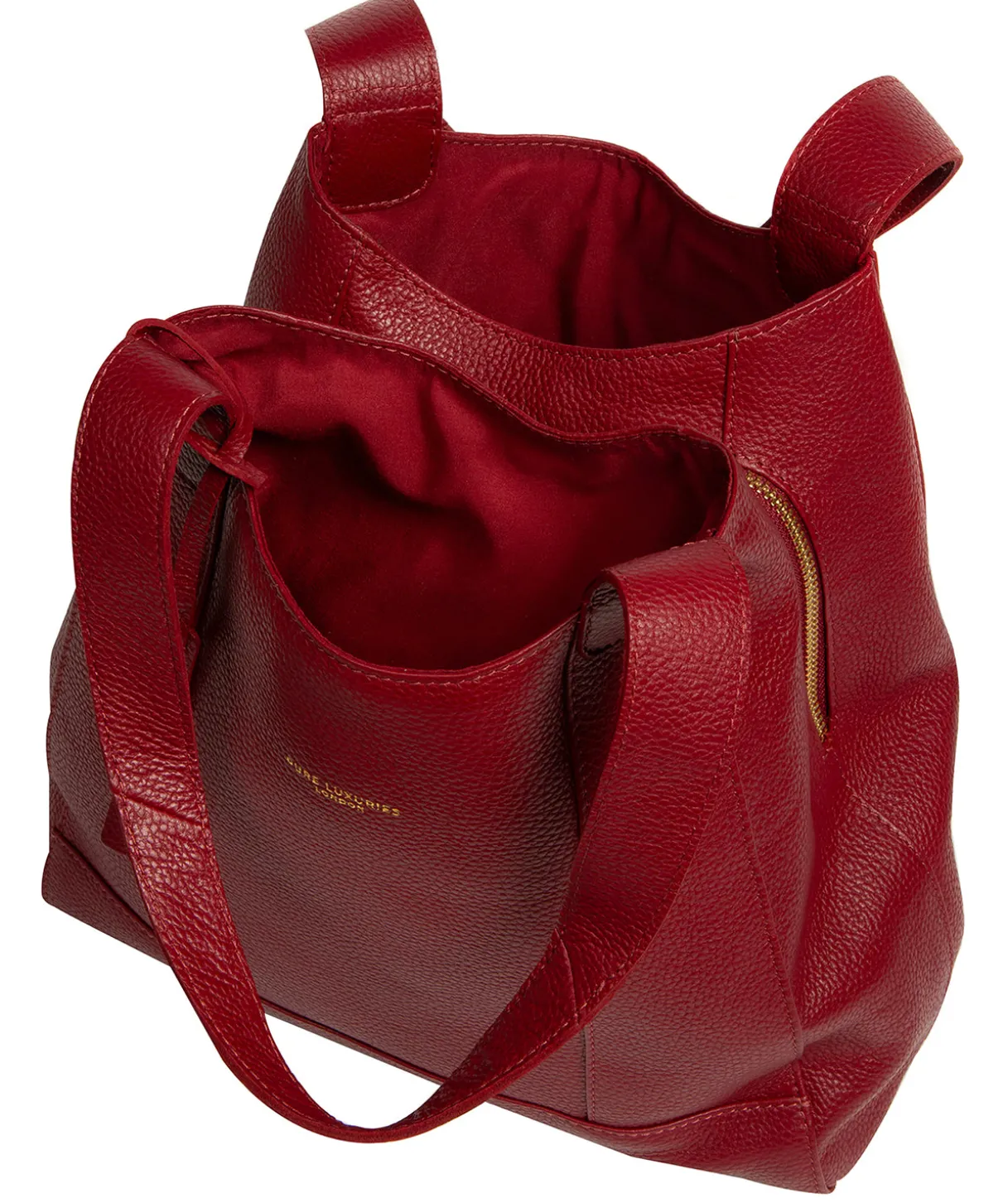 Colette' Darkest Red Leather Handbag
