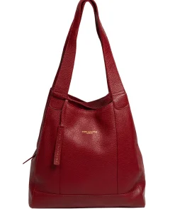 Colette' Darkest Red Leather Handbag