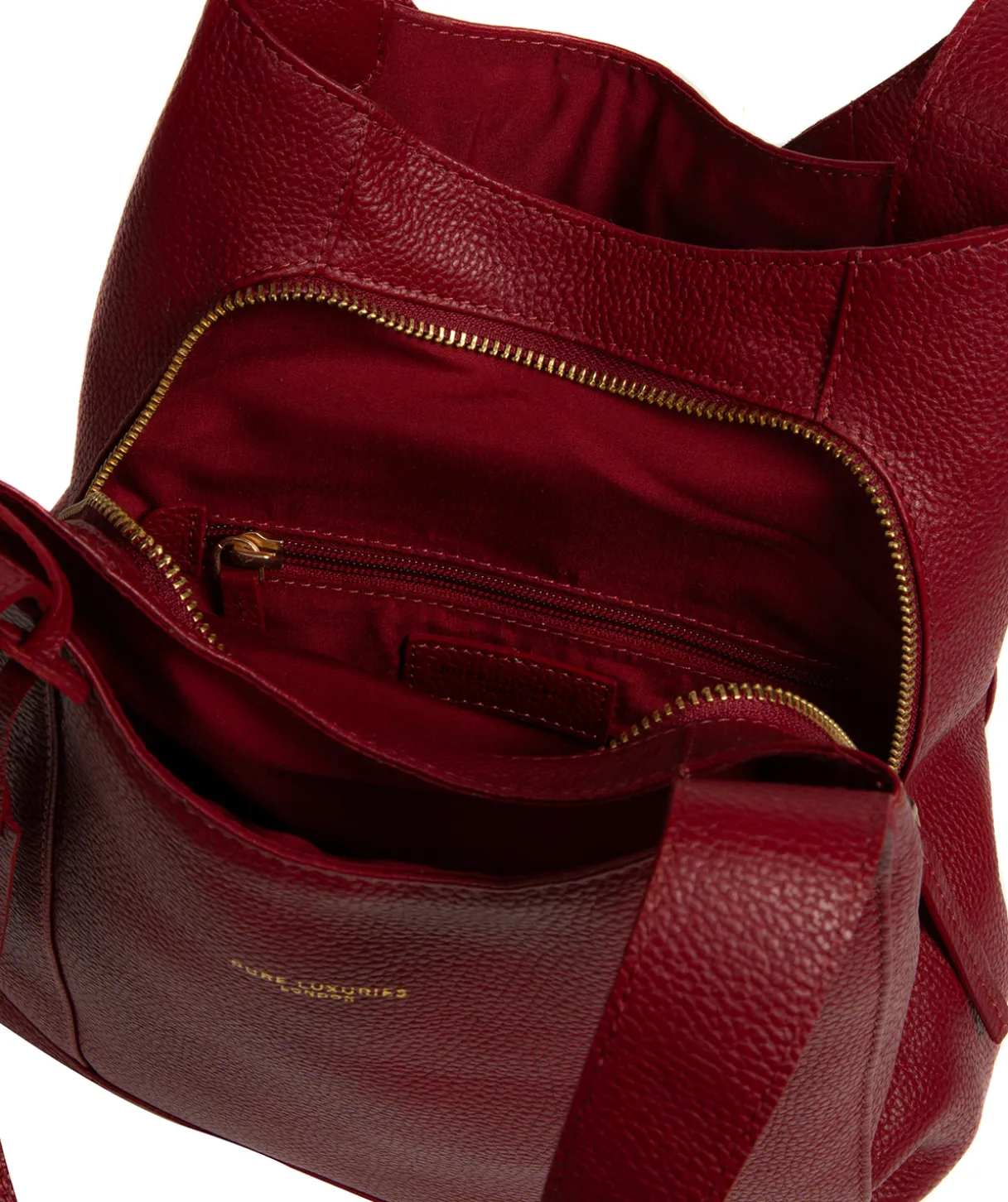 Colette' Darkest Red Leather Handbag