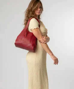 Colette' Darkest Red Leather Handbag