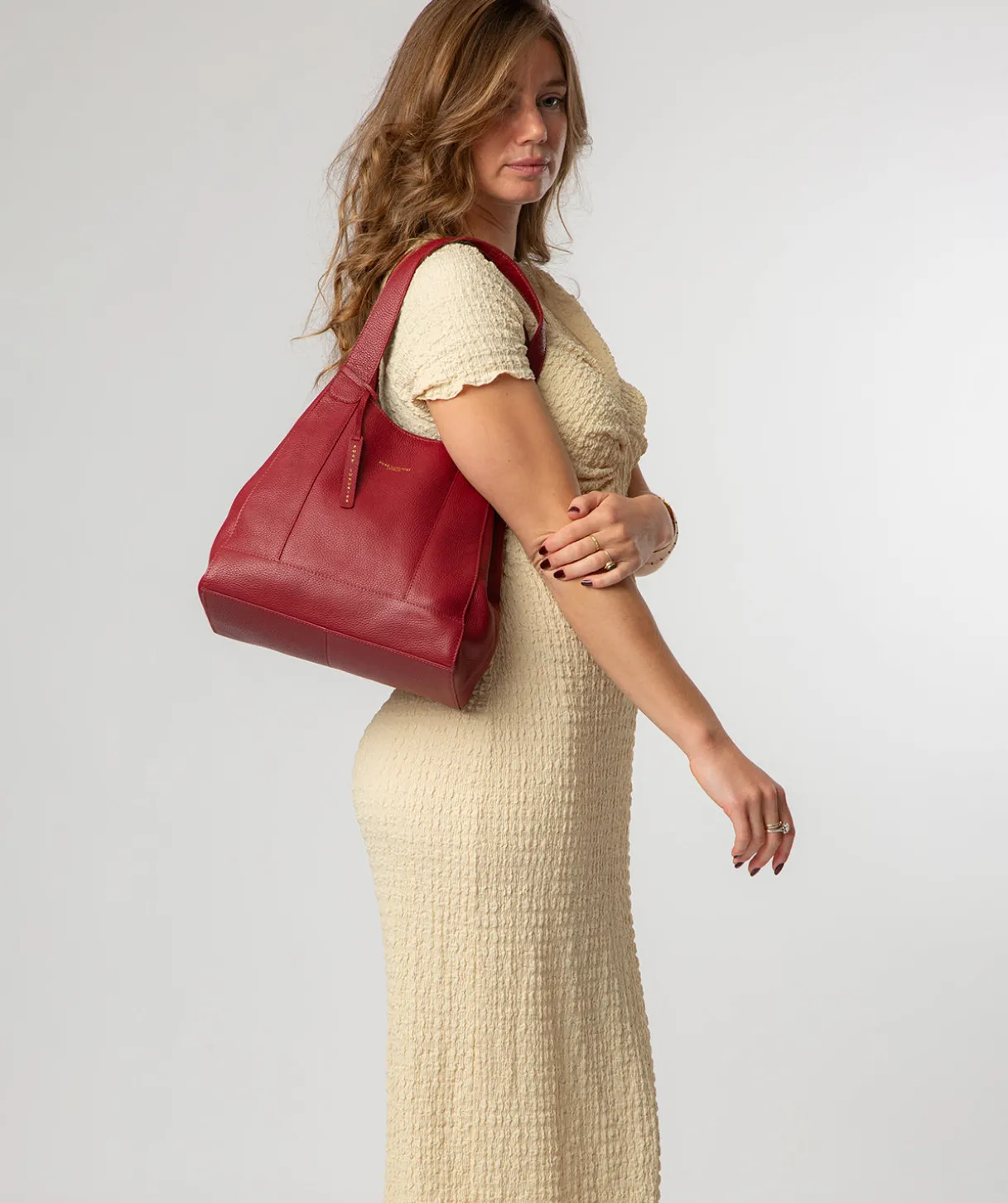 Colette' Darkest Red Leather Handbag