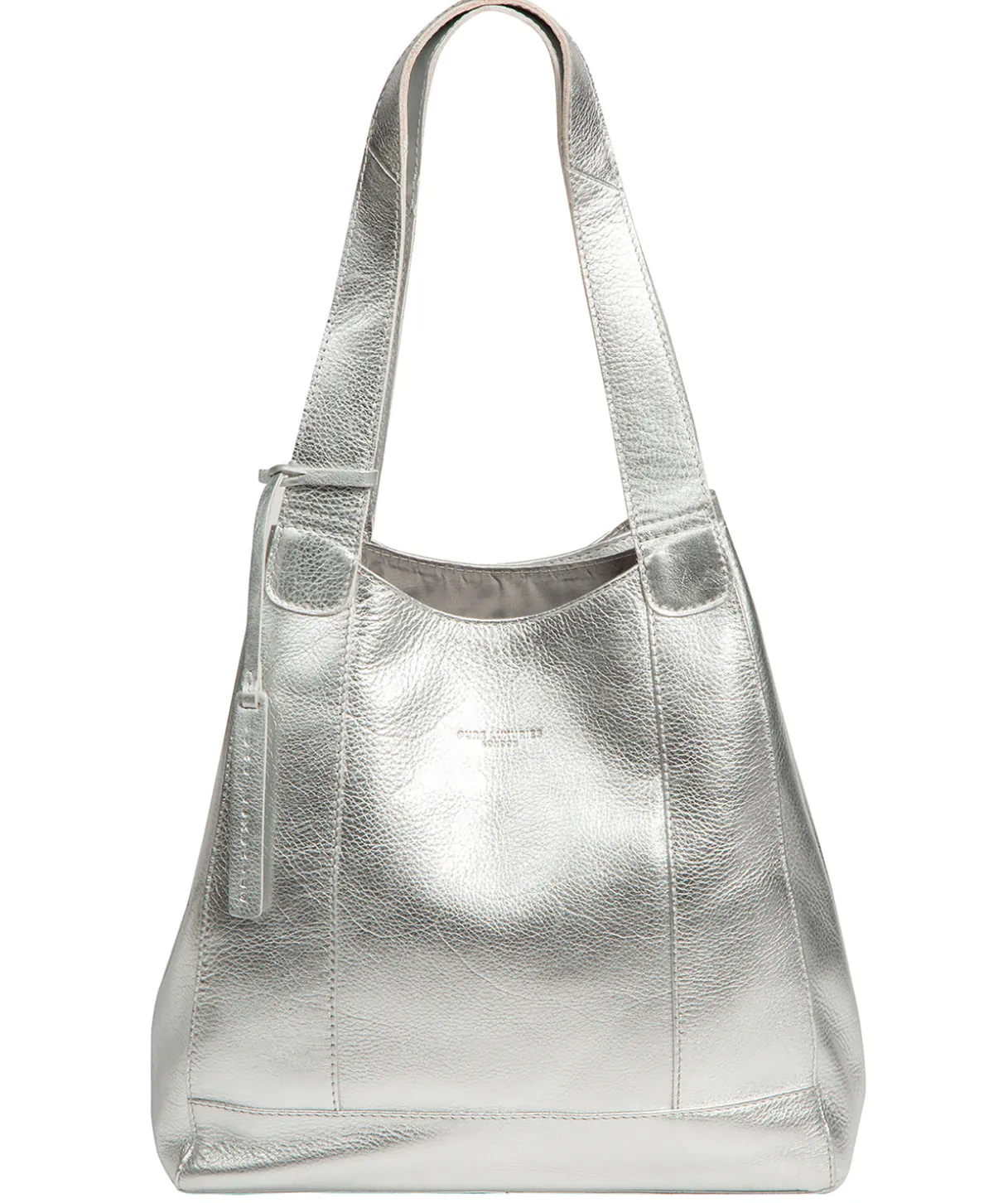 Colette' Metallic Silver Leather Handbag
