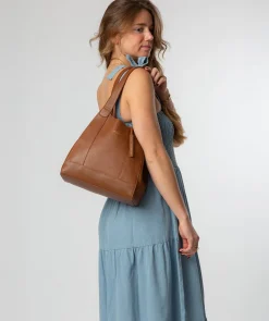 Colette' Rich Tan Leather Handbag