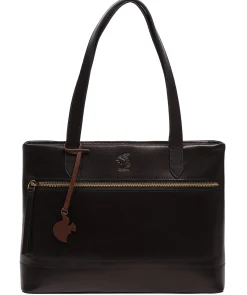 Coral' Black Leather Handbag