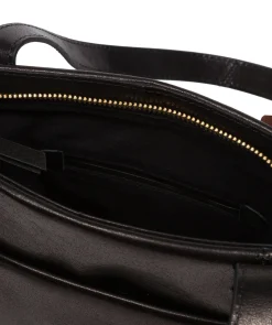 Coral' Black Leather Handbag