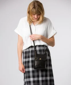 Coraline' Black Leather Cross Body Bag