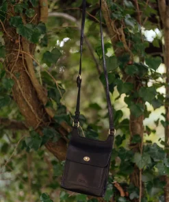 Coraline' Black Leather Cross Body Bag