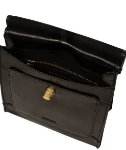Coraline' Black Leather Cross Body Bag