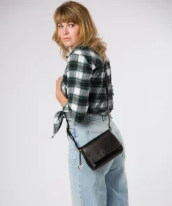 Cosima' Black Leather Cross Body Bag