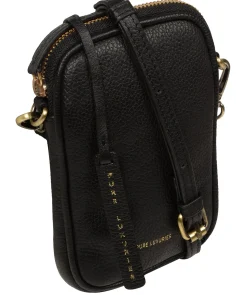 Cosima' Black Leather Cross Body Phone Bag