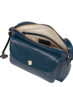 Dainty' Snorkel Blue Leather Cross Body Bag