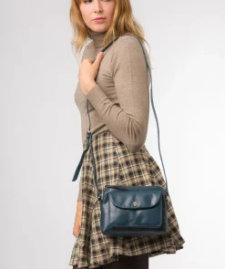 Dainty' Snorkel Blue Leather Cross Body Bag