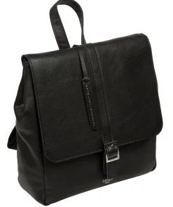 Danica' Black Leather Backpack