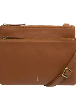 Demi' Tan Leather Cross Body Bag