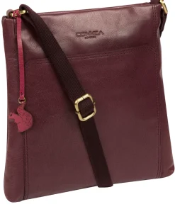 Dink' Plum Leather Cross Body Bag