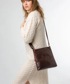 Dink' Plum Leather Cross Body Bag