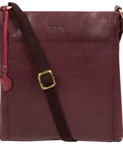 Dink' Plum Leather Cross Body Bag