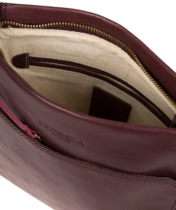 Dink' Plum Leather Cross Body Bag