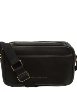 Dion' Black Nappa Leather Cross Body Bag