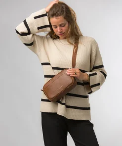 Dion' Chestnut Nappa Leather Cross Body Bag