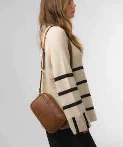 Dion' Chestnut Nappa Leather Cross Body Bag