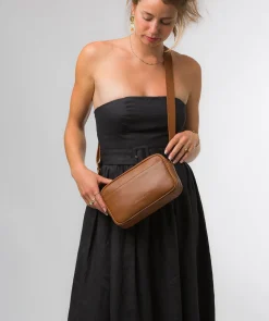 Dion' Oak Nappa Leather Cross Body Bag