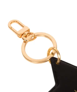 Drayton' Black Leather Star Keyring