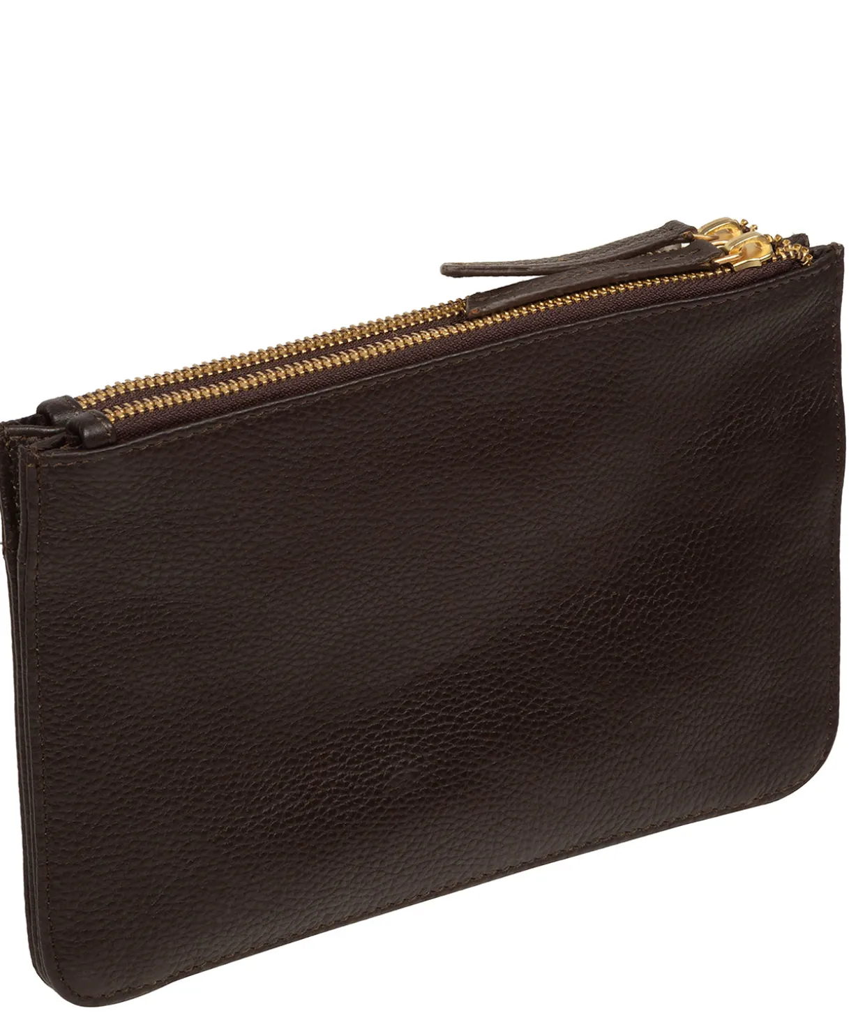Eleanor' Espresso Leather Clutch Bag