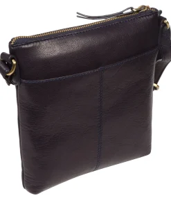 Elf' Navy Leather Cross Body Bag
