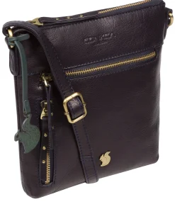 Elf' Navy Leather Cross Body Bag