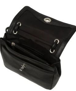Elka' Black Leather Evening Bag