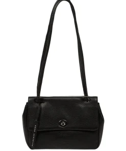 Elka' Black Leather Evening Bag