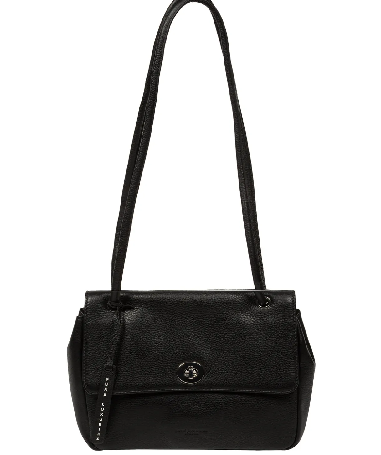 Elka' Black Leather Evening Bag