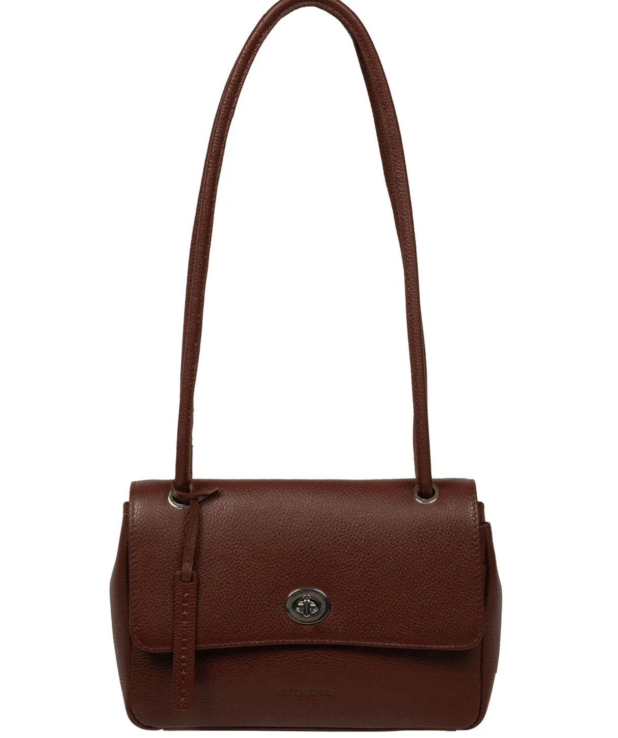 Elka' Chestnut Leather Evening Bag