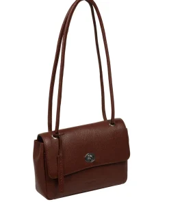 Elka' Chestnut Leather Evening Bag